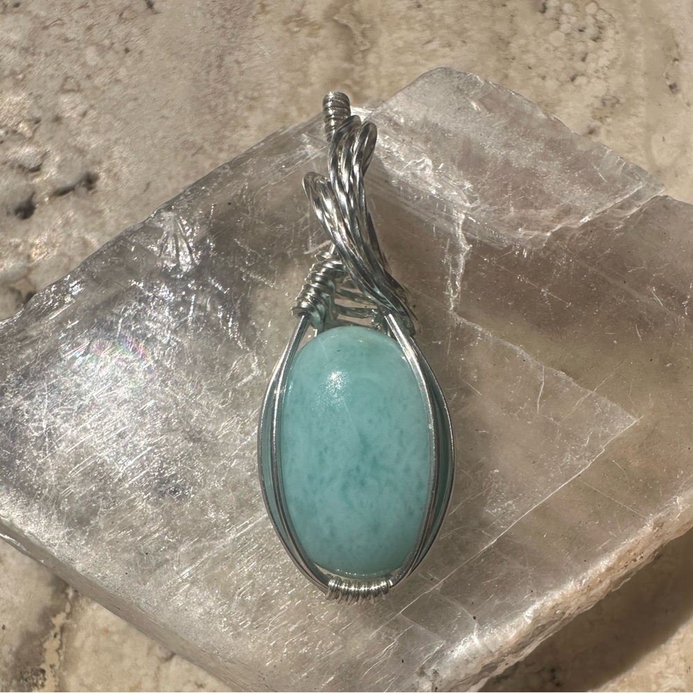 Sterling Silver Larimar Necklace Pendant